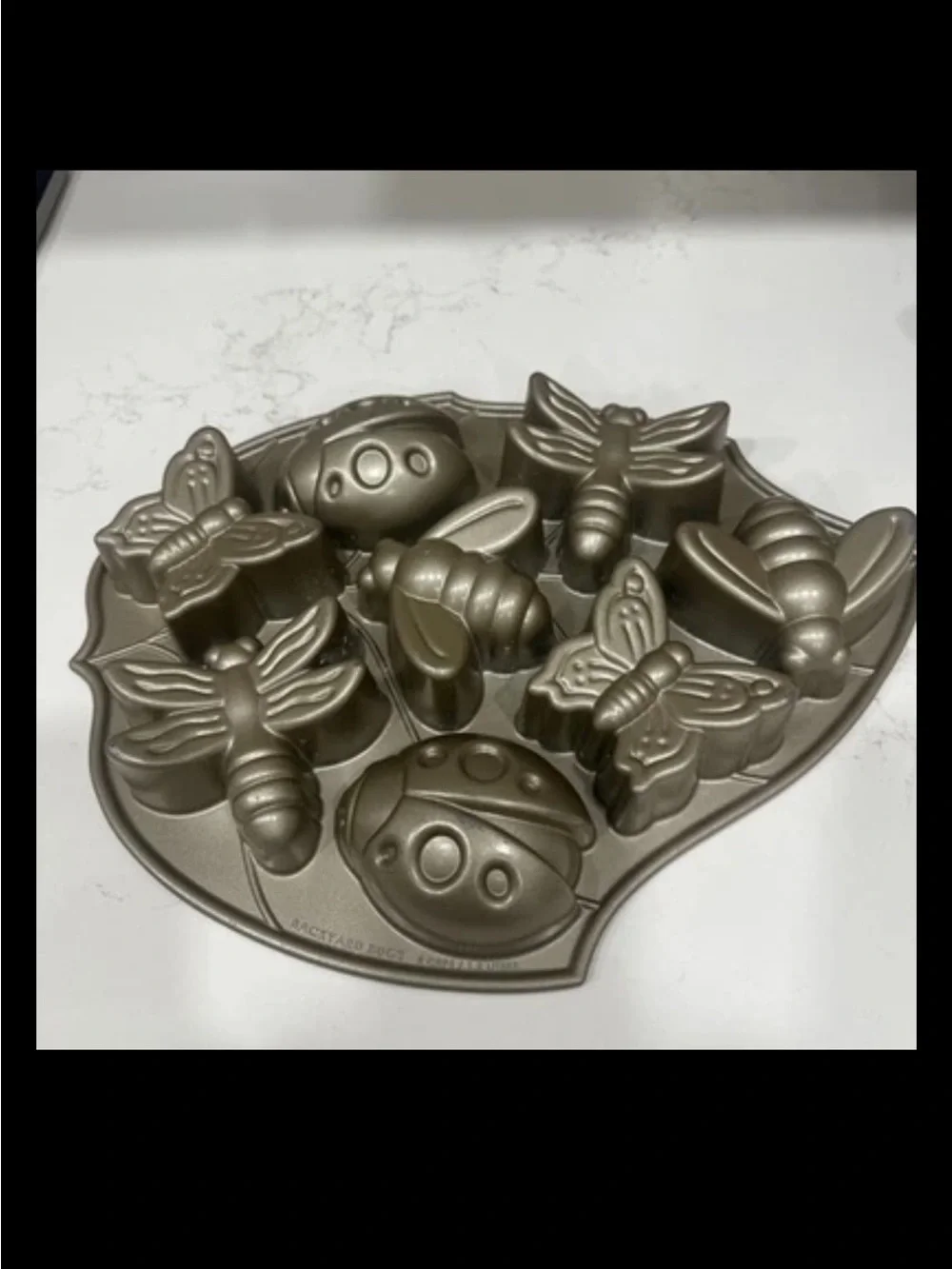Nordic Ware Cakelet Pan Backyard Bugs 5 Cups Spring Ladybug Butterfly Dragonfly